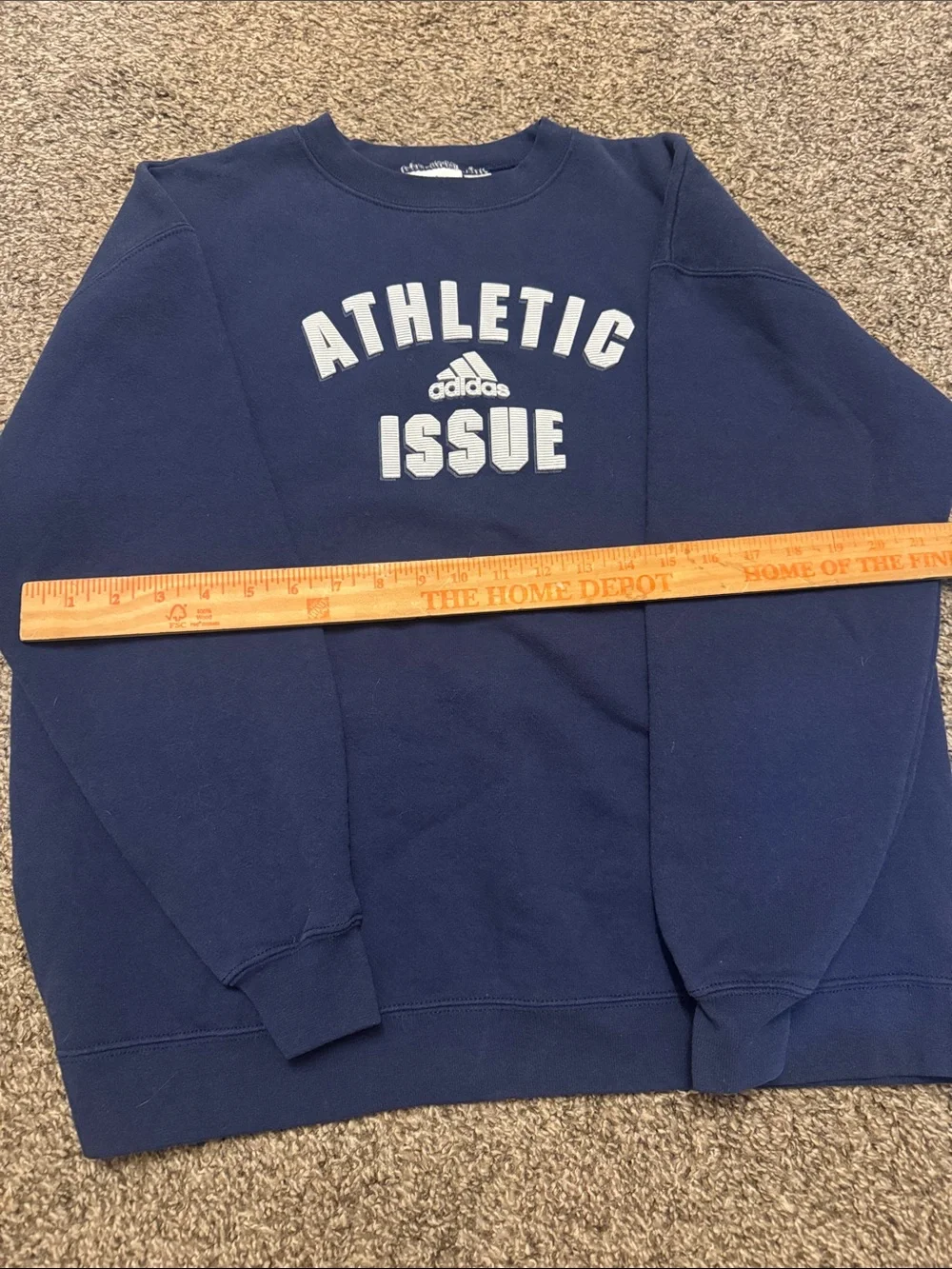 adidas Navy Crewneck Sweatshirt with 'Athletic Issue' Graphic